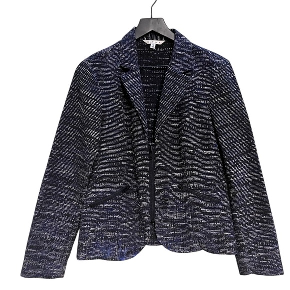 Cabi Women's Navy Tweed Jacket zip up
Size 10 - Picture 1 of 11